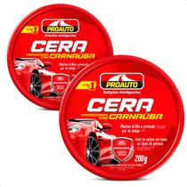 Kit 2 Ceras Pasta Automotiva Tradicional com Carnaúba 200g Proauto