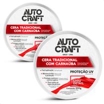 Kit 2 Ceras Tradicional com Carnaúba Autocraft Proteção Uv Pasta 200g Kit 2 Ceras Tradicional com Carnaúba Autocraft Proteção Uv Pasta 200g