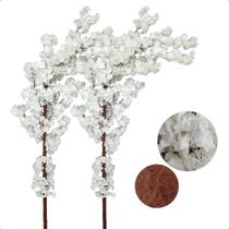 Kit 2 Cerejeira Curva Japonesa Cores Artificial Sem Vaso Decor - Flor de Mentirinha