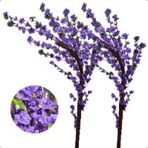 Kit 2 Cerejeiras Galho Curvo Cores Flores Planta Artificial Grande