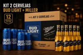 Kit 2 cervejas miller e bud 6 un cada