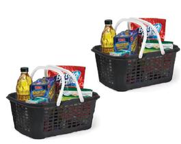 Kit 2 Cesta Cestinha Supermercado Plástico Alça Compras Lojas Pequena Empilhável Organizadora Kit 2 Cesta Cestinha Supermercado Plástico Alça Compras Lojas Pequena Empilhável Organizadora