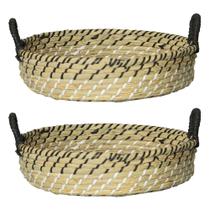 Kit 2 Cesta Redondo Seagrass Natural 30cm Kit 2 Cesta Redondo Seagrass Natural 30cm