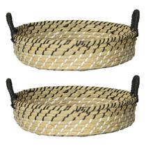 Kit 2 Cesta Redondo Seagrass Natural 38Cm