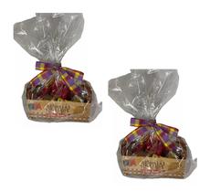 Kit 2 Cestas De Doces Festa Junina Com 17 Doces Cada