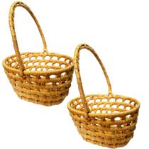 Kit 2 Cestinhas De Palha Carnaúba Decorar Dia Dos Namorados