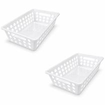 Kit 2 Cestinhos Organizador Multiuso Pequeno Vazado Com Alças Cleaning 29x19x8CM 3UD Kit 2 Cestinhos Organizador Multiuso Pequeno Vazado Com Alças Cleaning 29x19x8CM 3UD