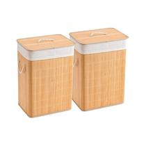 Kit 2 Cesto de Bambu Organizador de Roupas para Lavanderia