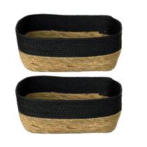 Kit 2 Cesto de Fibra Natural Multiuso 35x28x13cm