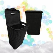 Kit 2 Cesto De Roupas Sujas 72L Rattan Roupeiro Gigante Super Resistente para Lavanderia Banheiro