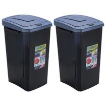 Kit 2 cesto lixeira 30L tampa click coleta seletiva
