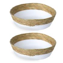 Kit 2 Cesto Multiuso De Fibra Natural 30x9cm Kit 2 Cesto Multiuso De Fibra Natural 30x9cm