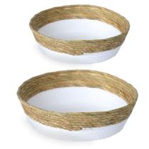 Kit 2 Cesto Multiuso De Fibra Natural 35cm E 30cm