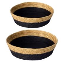 Kit 2 Cesto Multiuso De Fibra Natural 35cm E 30cm