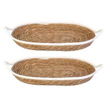 Kit 2 Cesto Multiuso De Fibra Natural Algodão Com Alça 46x27cm