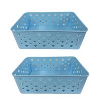 Kit 2 Cesto Multiuso Organizador Premium Azul 123Organizei