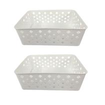 Kit 2 Cesto Multiuso Organizador Premium Branco123Organizei