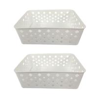 Kit 2 Cesto Multiuso Organizador Premium Branco123Organizei
