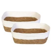 Kit 2 Cesto Organizador Branco Multiuso Fibra Natural