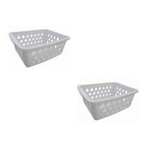 Kit 2 Cesto Organizador Multiuso Médio Branco 0593 Uninjet