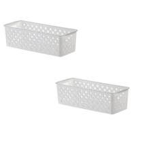 Kit 2 Cesto Organizador Multiuso Quadratta 27x11x8 Cm Kit 2 Cesto Organizador Multiuso Quadratta 27x11x8 Cm