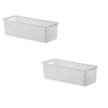 Kit 2 Cesto Organizador Multiuso Quadratta 27x11x8 Cm Kit 2 Cesto Organizador Multiuso Quadratta 27x11x8 Cm