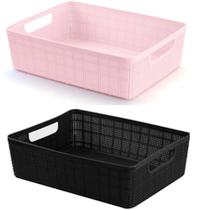 Kit 2 Cesto Organizador Multiuso Rattan 4.7L 28,5cm R.1705 Kit 2 Cesto Organizador Multiuso Rattan 4.7L 28,5cm R.1705