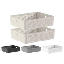 Kit 2 Cesto Organizador Para Lavanderia Multiuso Com Alça Flow Ou Kit 2 Cesto Organizador Para Lavanderia Multiuso Com Alça Flow Ou