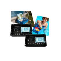 Kit 2 Cesto Organizador Para Piscina Infantil Com Suporte De Borda Porta Brinquedos Flutuante -