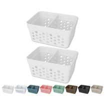 Kit 2 Cesto Organizador Trama Rattan c/ Divisória Removível