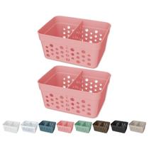 Kit 2 Cesto Organizador Trama Rattan c/ Divisória Removível Kit 2 Cesto Organizador Trama Rattan c/ Divisória Removível