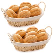 Kit 2 Cesto Oval de Papel com Alça e Forro em Tecido Pão Frutas Piquenique Organização Decoração Multiuso Luxo Wolff Kit 2 Cesto Oval de Papel com Alça e Forro em Tecido Pão Frutas Piquenique Organização Decoração Multiuso Luxo Wolff