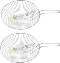 Kit 2 Cesto Para Fritura Redondo 35cm Para Pastel Porções Batata Frita Frituras Kit 2 Cesto Para Fritura Redondo 35cm Para Pastel Porções Batata Frita Frituras
