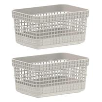 Kit 2 Cestos 2,5L Organizador Multiuso OU Grid Kit 2 Cestos 2,5L Organizador Multiuso OU Grid
