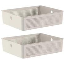 Kit 2 Cestos 8,2L Organizador OU Flow 9cm x 27cm x 34cm