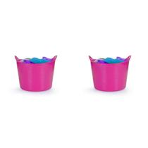 Kit 2 Cestos Balde Flexível C/Alça 15L Rosa- Fersil