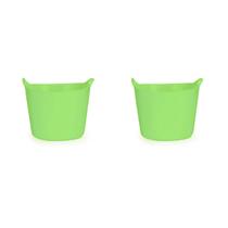 Kit 2 Cestos Balde Flexível C/ Alça 15L Verde- Fersil Kit 2 Cestos Balde Flexível C/ Alça 15L Verde- Fersil