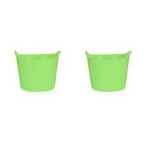 Kit 2 Cestos Balde Flexível C/ Alça 15L Verde- Fersil Kit 2 Cestos Balde Flexível C/ Alça 15L Verde- Fersil