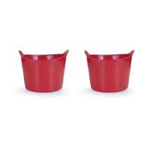Kit 2 Cestos Balde Flexível C/Alça 15L Vermelho- Fersil