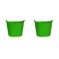 Kit 2 Cestos Balde Flexível C/Alça VERDE ESCURO 15L Fersil