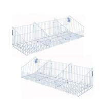 Kit - 2 Cestos Com Divisórias 91x30 Branco New Plus - Sa Gôndolas