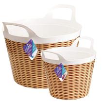 Kit 2 Cestos De Plástico Organizador 16 E 30 Litros CasaMia Kit 2 Cestos De Plástico Organizador 16 E 30 Litros CasaMia