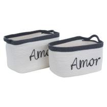 Kit 2 Cestos Em Corda De Algodão Amor - D&ampA