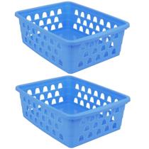Kit 2 Cestos Multiuso Pequeno Azul 12x6x16cm PP 1028 Uninjet Kit 2 Cestos Multiuso Pequeno Azul 12x6x16cm PP 1028 Uninjet