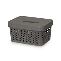 Kit 2 Cestos Organizador Trama Rattan 2000ml/3600ml c/ Tampa