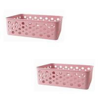 Kit 2 Cestos Organizadores Decorativos Multiuso P Rose Kit 2 Cestos Organizadores Decorativos Multiuso P Rose
