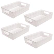 Kit 2 Cestos Organizadores Multiuso Decorativo A4 Juta 5,2L