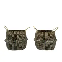 Kit 2 cestos organizadores multiuso decorativo marrom seagrass - Oikos