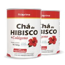 Kit 2 Chá de Hibisco com Colágeno Sabor Frutas Vermelhas Pó 150g Fitoprime Kit 2 Chá de Hibisco com Colágeno Sabor Frutas Vermelhas Pó 150g Fitoprime