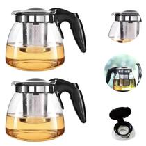 Kit 2 Chaleiras Com Infusor Filtro Inox Bule Chá e Café 1L